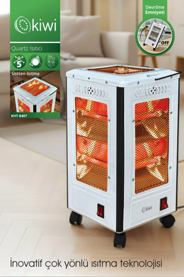 Kiwi Quartz Isıtıcı 5 Yönlü Isıtma & Enerji Tasarruflu Kuvars Tüp & Taşınabilir Tasarım