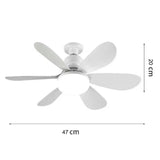 5 Fan Kanat ve Işıklı Uzaktan Kumandalı Tavan Tipi Vantilatör