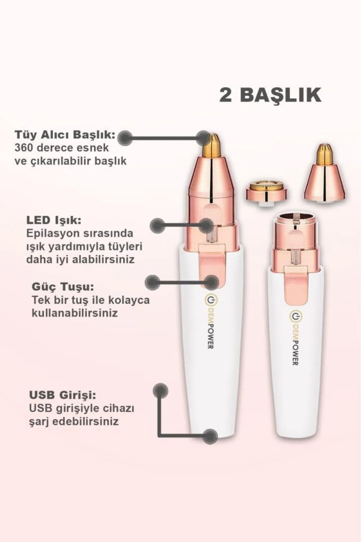 👝2 BAŞLIKLI FLAWLESS EPİLATÖR - dibidip 