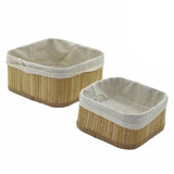 PABLITO 2 Lİ KARE BAMBU KENAR ORGANİZER SEPET