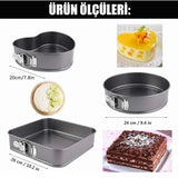 3 PARÇA METAL & KELEPÇELİ KEK KALIP SETİ