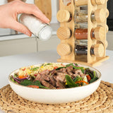 İBİCO 16 PARÇA KARE & DÖNER STANDLI CAM & BAMBU KAPAK TUZLUK & BAHARATLIK