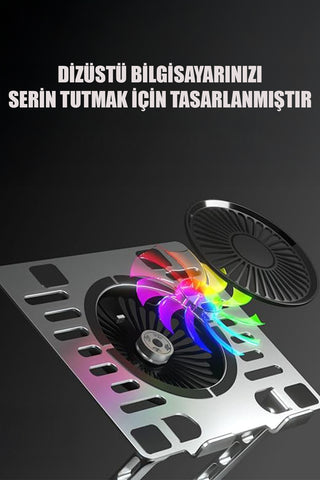 KATLANABİLİR LAPTOP STAND METAL & SOĞUTUCU FAN