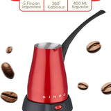 SİNBO KIRMIZI ELEKTİRKLİ CEZVE TÜRK KAHVE MAKİNESİ