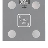 SİNBO SBS-4473 GRİ YAĞ ÖLÇER AKILLI BLUETOOTH CAM BASKÜL
