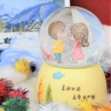 ORTA BOY & 8CM PİLLİ & IŞIKLI MÜZİKLİ CAM KAR KÜRESİ