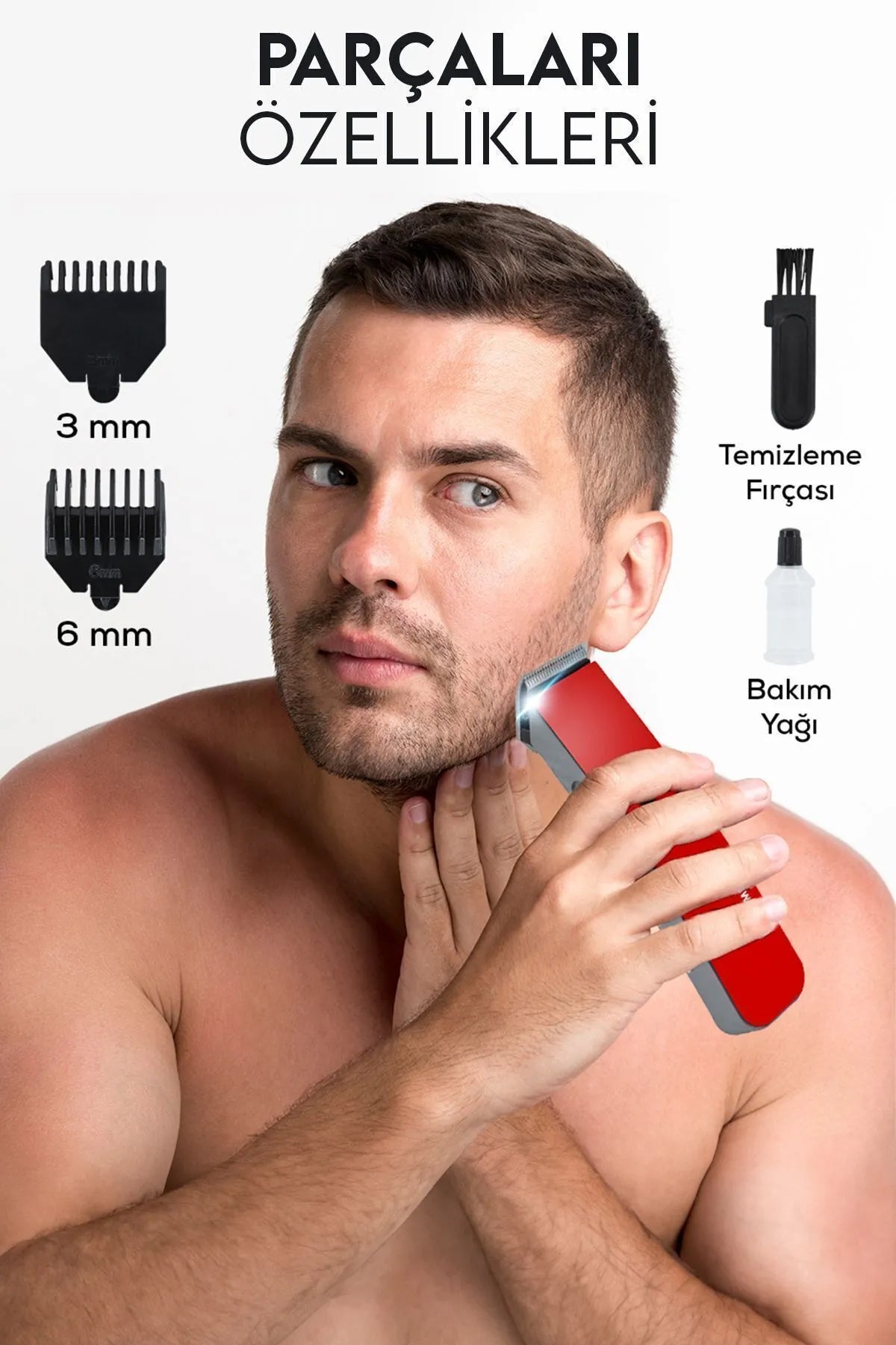 💇3 BAŞLIKLI SAÇ SAKAL TIRAŞ MAKİNESİ - dibidip 