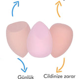 💗3'LÜ STANDLI PEMBE MAKYAJ SÜNGER SETİ - dibidip 