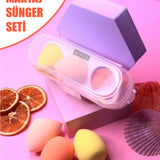 ✨3'LÜ STANDLI SARI MAKYAJ SÜNGER SETİ - dibidip 