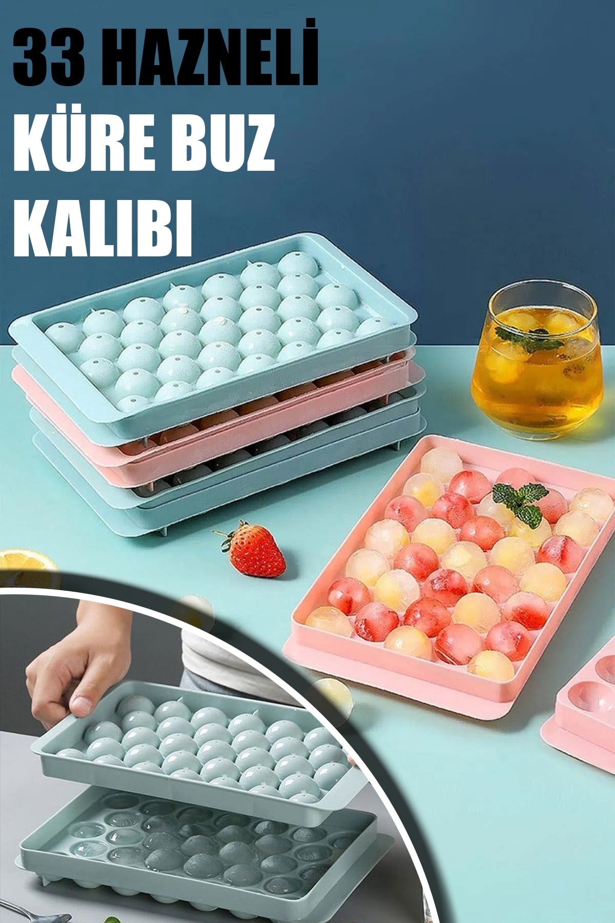 🧊33'LÜ HAZNELİ KÜRE BUZ KALIBI - dibidip 
