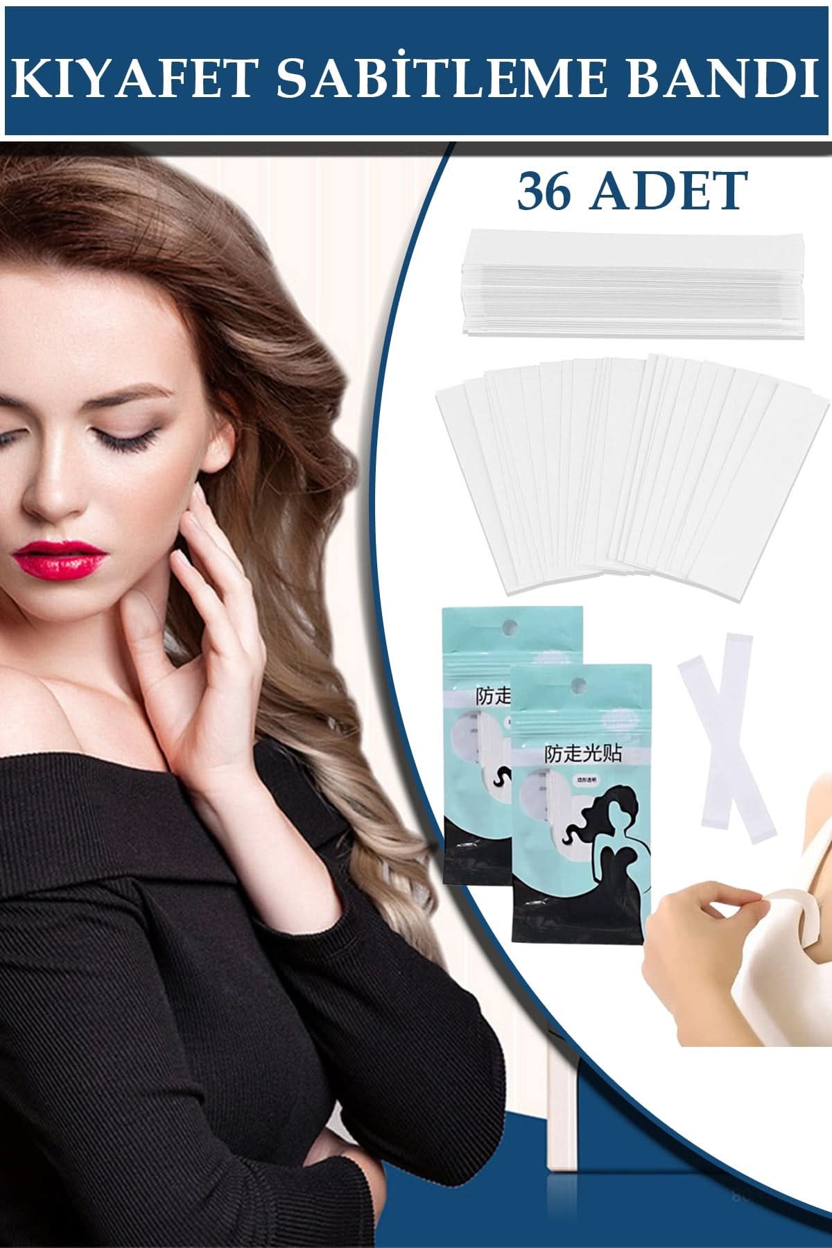 👗 36 LI ŞEFFAF ELBİSE SABİTLEYİCİ BANT - dibidip 