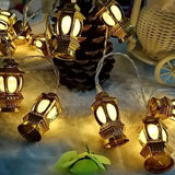 KUBBE 2 MT GOLD METAL PİLLİ DEKORATİF RAMAZAN LED IŞIK & LAMBA