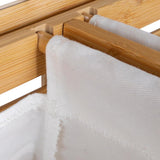 İBİCO 2 BÖLMELİ AHŞAP BAMBU KİRLİ ÇAMAŞIR SEPETİ