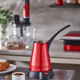 SİNBO KIRMIZI ELEKTİRKLİ CEZVE TÜRK KAHVE MAKİNESİ