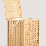 İBİCO  AHŞAP BAMBU KİRLİ ÇAMAŞIR SEPETİ