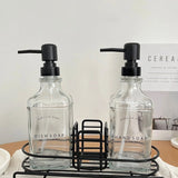 İBİCO 3 PARÇA METAL STANDLI & CAM SIVI SABUNLUK SETİ