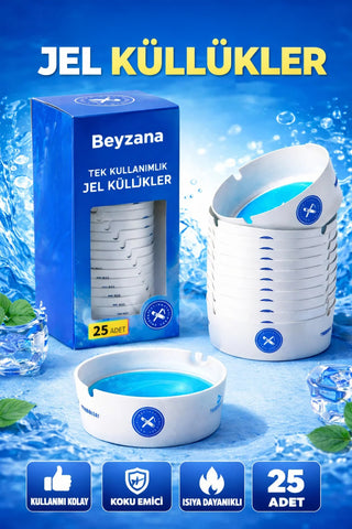 25 li Jel Küllük Seti Kokusuz Taşınabilir Araç İçi Pratik Tek Kullanımlık Kül Tablası Kullan At