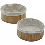 PABLITO 2 Lİ YUVARLAK BAMBU KENAR  ORGANİZER SEPET