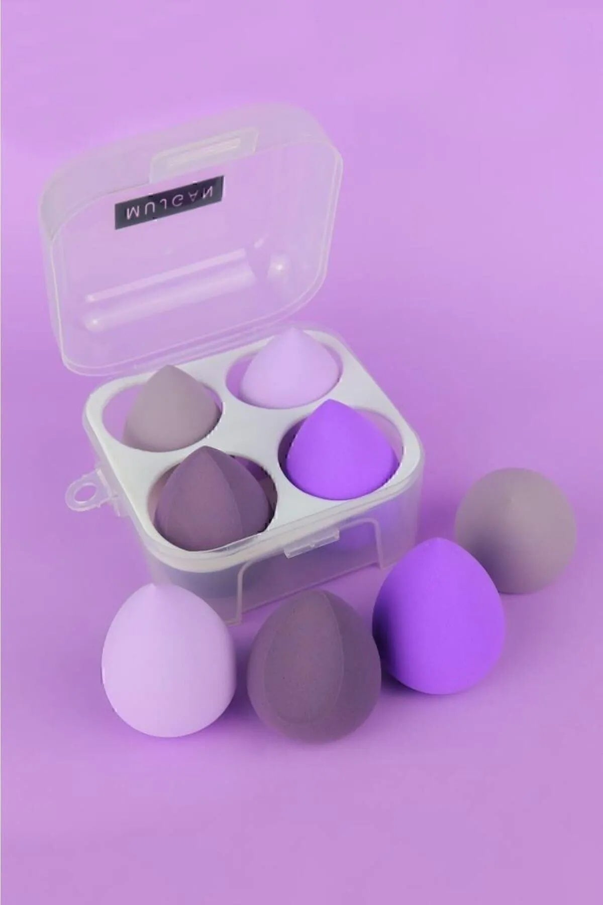 💜4 LÜ STANDLI MOR MAKYAJ SÜNGER SETİ - dibidip 