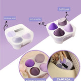 💜4 LÜ STANDLI MOR MAKYAJ SÜNGER SETİ - dibidip 