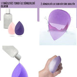💜4 LÜ STANDLI MOR MAKYAJ SÜNGER SETİ - dibidip 