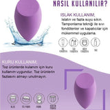 💜4 LÜ STANDLI MOR MAKYAJ SÜNGER SETİ - dibidip 