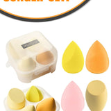 🧽4 LÜ STANDLI SARI MAKYAJ SÜNGER SETİ - dibidip 