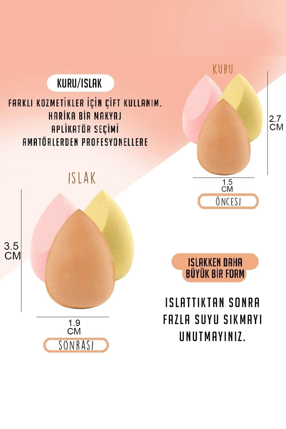 🧽4 LÜ STANDLI SARI MAKYAJ SÜNGER SETİ - dibidip 