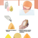 🧽4 LÜ STANDLI SARI MAKYAJ SÜNGER SETİ - dibidip 