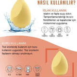 🧽4 LÜ STANDLI SARI MAKYAJ SÜNGER SETİ - dibidip 