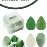 💚4 LÜ STANDLI YEŞİL MAKYAJ SÜNGER SETİ - dibidip 