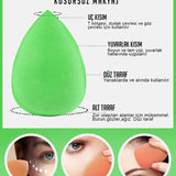 💚4 LÜ STANDLI YEŞİL MAKYAJ SÜNGER SETİ - dibidip 