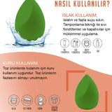 💚4 LÜ STANDLI YEŞİL MAKYAJ SÜNGER SETİ - dibidip 