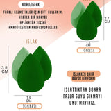 💚4 LÜ STANDLI YEŞİL MAKYAJ SÜNGER SETİ - dibidip 