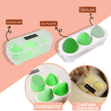 💚4 LÜ STANDLI YEŞİL MAKYAJ SÜNGER SETİ - dibidip 