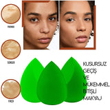 💚4 LÜ STANDLI YEŞİL MAKYAJ SÜNGER SETİ - dibidip 