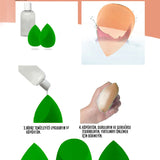 💚4 LÜ STANDLI YEŞİL MAKYAJ SÜNGER SETİ - dibidip 