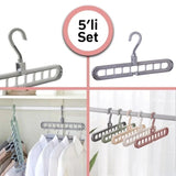 5 Adet Çok Fonksiyonlu Dolap Içi Düzenleyici Organizer Sihirli Askı Tişört Gömlek Elbise Askısı