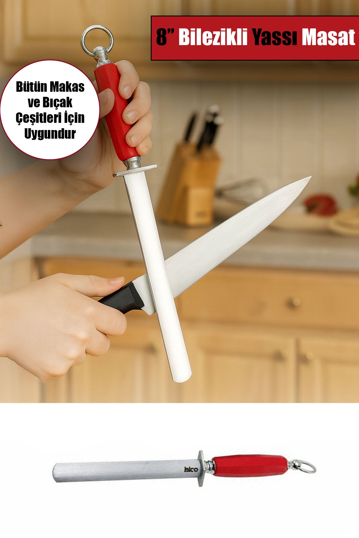 İBİCO 8'' METAL BİLEZİKLİ GENİŞ YASSI MASAT