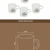 6 PARÇA KULPLU GOOD MORNING KAHVE BARDAĞI