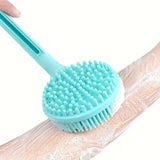 Çift Taraflı Silikon Uzun Saplı Banyo Fırçası