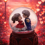 ORTA BOY & 8CM PİLLİ & IŞIKLI MÜZİKLİ CAM KAR KÜRESİ