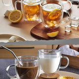 ÇİFT CİDARLI ISIYA DAYANIKLI KULPLU BOROSİLİKAT CAM BARDAK