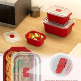 3 PARCA KIRMIZI DİKDÖRTGEN SAKLAMA KABI SETİ