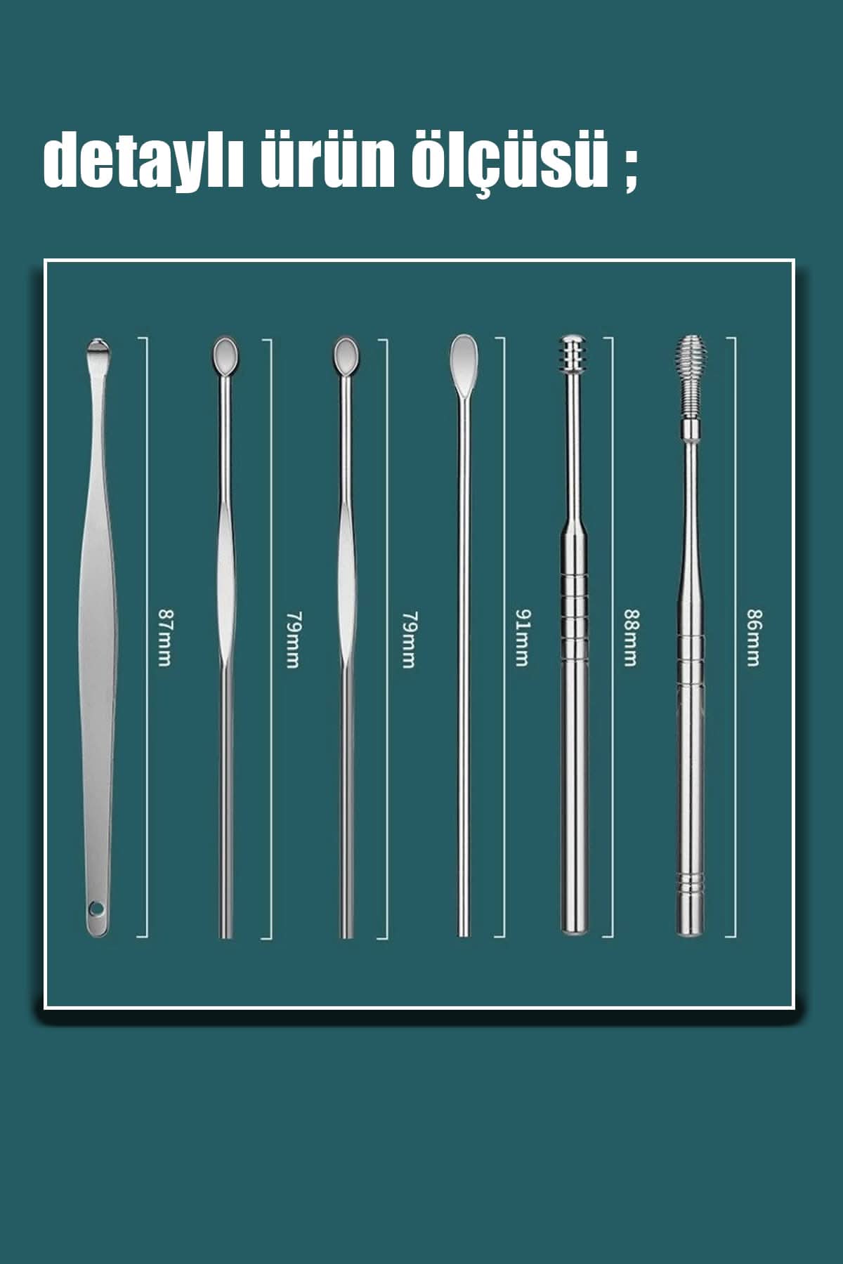 💎 5 PARÇA METAL KULAK BAKIM SETİ - dibidip 