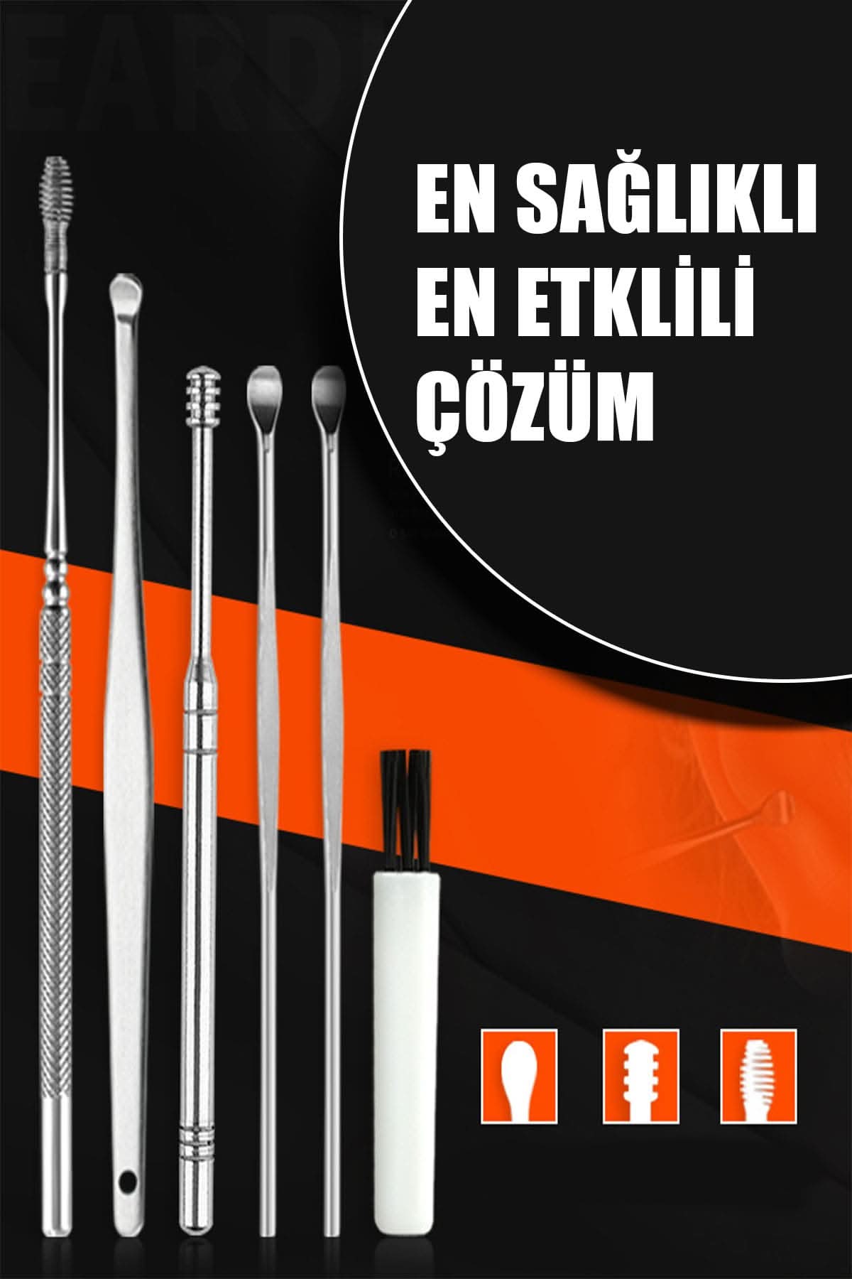 💎 5 PARÇA METAL KULAK BAKIM SETİ - dibidip 