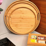 PABLITO YUVARLAK & 3 BOY BAMBU AHŞAP TEPSİ SETİ