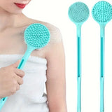 Çift Taraflı Silikon Uzun Saplı Banyo Fırçası