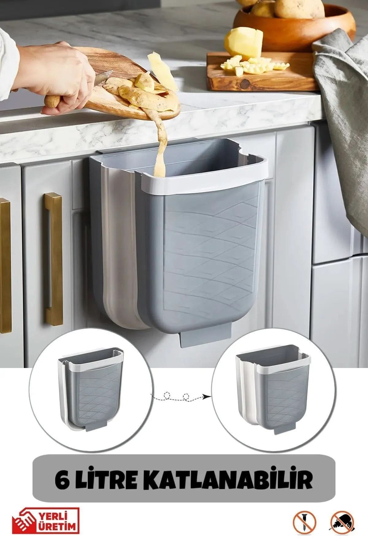 ♻️ 6 LİTRE KATLANABİLİR ÇÖP KOVASI - dibidip 