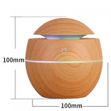 YUVARLAK AHŞAP GÖRÜNÜMLÜ USB ŞARJLI & IŞIKLI  HAVA NEMLENDİRİCİ